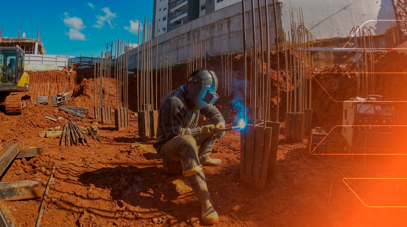 Operário em obra da Civil Obras